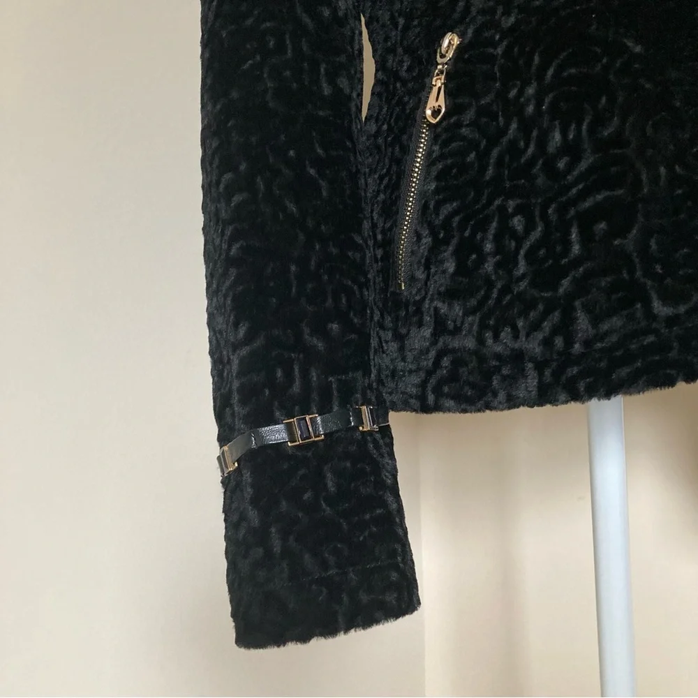 KENZO Paris Black Velour Velvet Gold & Strappy Jacket size XL - Picture 6 of 12